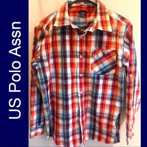 Like New Boys US Polo Plaid Dress Shirt